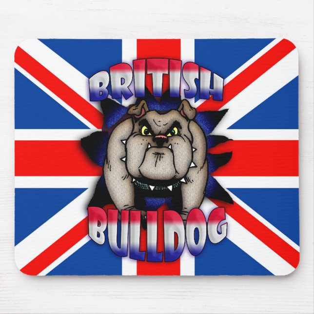 British Bulldog Mousemat Mousepad, Union Jack (Front)