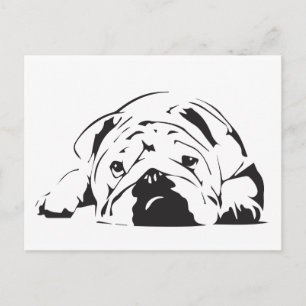 British Bulldog Stencil Postcard