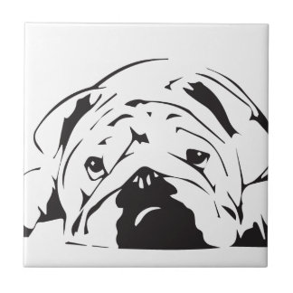British Bulldog Stencil Tile