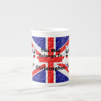 British Bulldog Union Jack Flag Bone China Mug