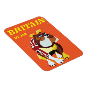 British Bulldog Vintage style travel poster Magnet