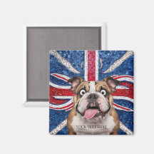 British Bulldog with Union Flag as Background