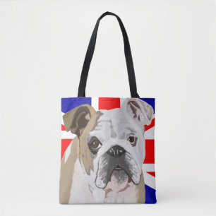 British Bulldog with Union Jack Tote Bag