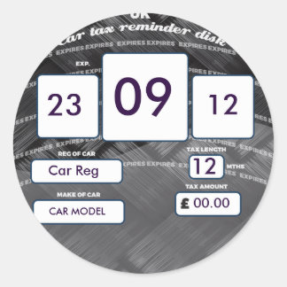 British Car Tax Reminder Sticker Carbon Fibre