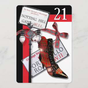 British celebration tartan birthday party DIY Invitation