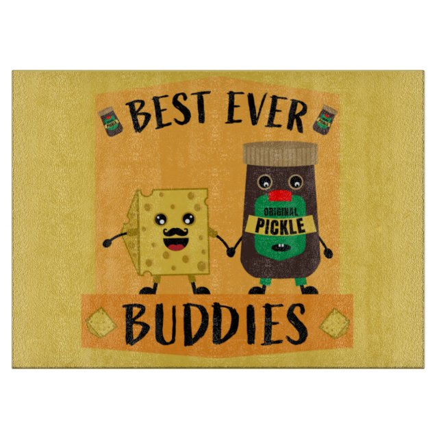 British Cheddar Cheese And Pickle lovers Cutting Board (Front)