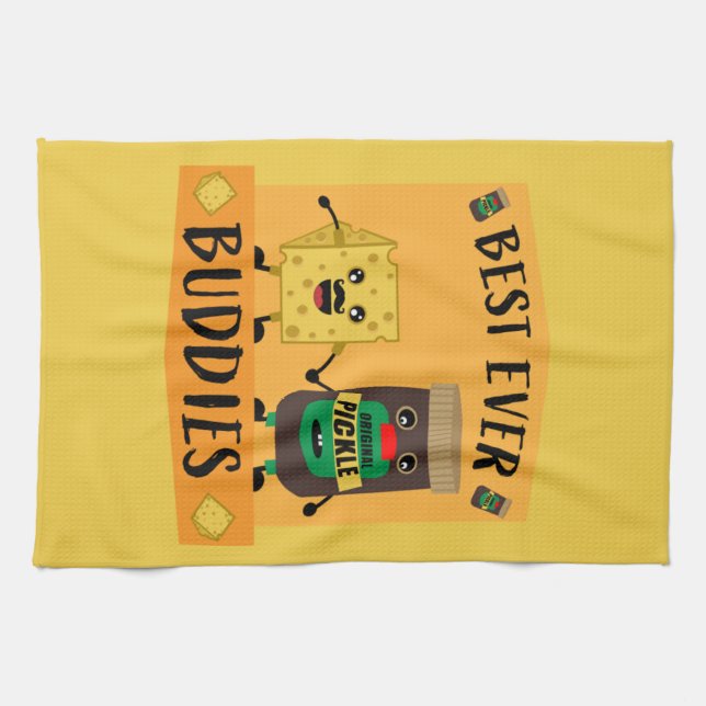 British Cheddar Cheese And Pickle lovers  Tea Towel (Horizontal)