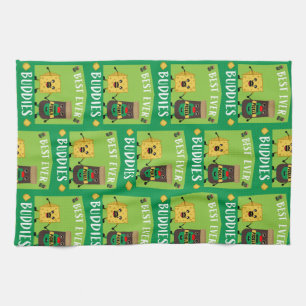 British Cheddar Cheese And Pickle lovers Tea Towel