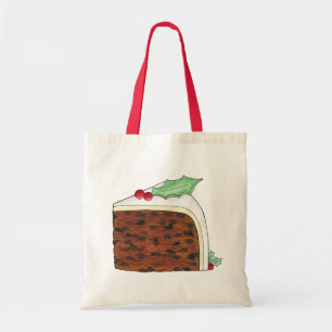 British Christmas Cake Slice Festive Holiday Food  Tote Bag