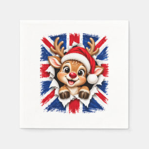 British Christmas Reindeer Napkin