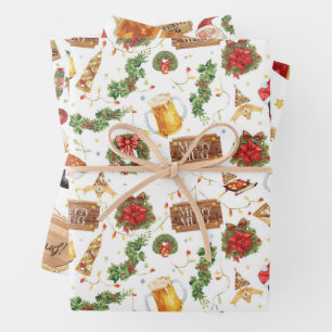 British Christmas Wrapping Paper Santa Claus