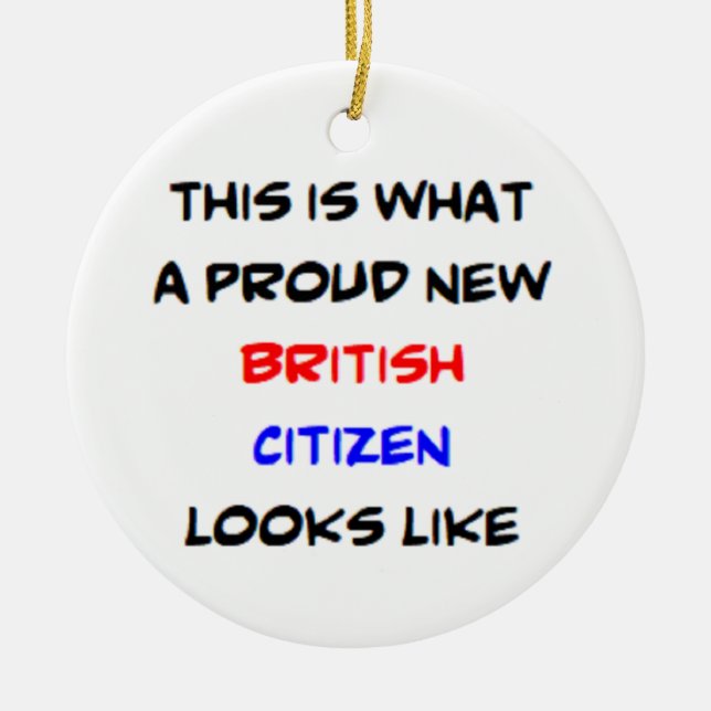 british citizen, proud new ceramic tree decoration (Front)