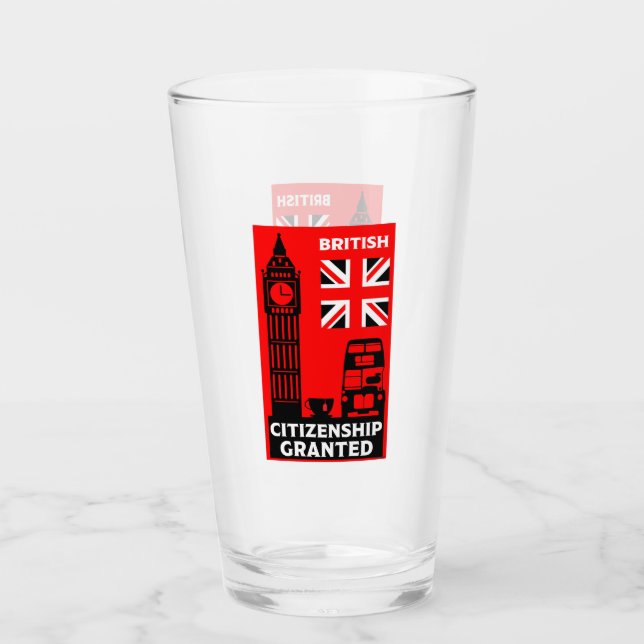 British Citizenship Gifts Glass (Front)