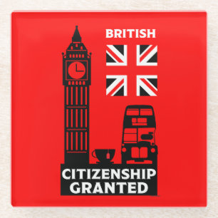 British Citizenship Gifts Glass Coaster