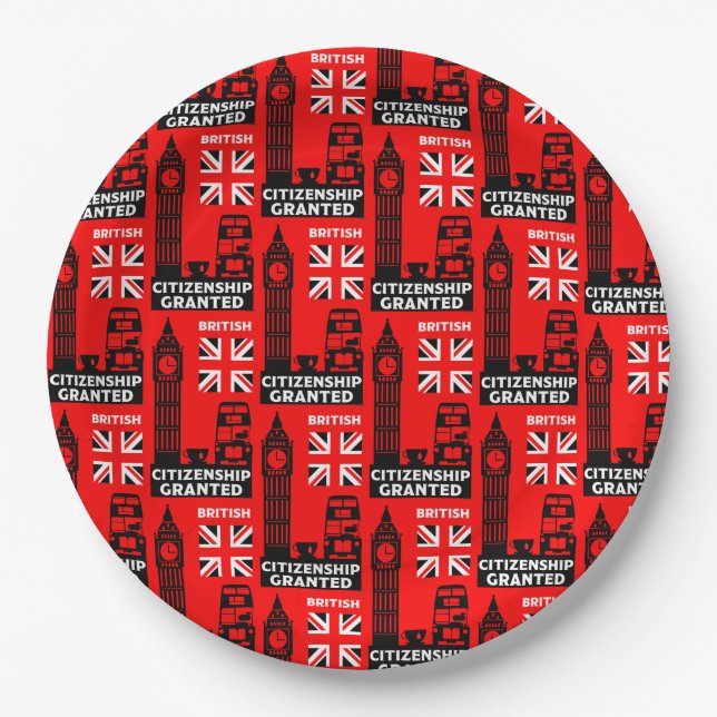 British Citizenship Gifts Paper Plate (Front)
