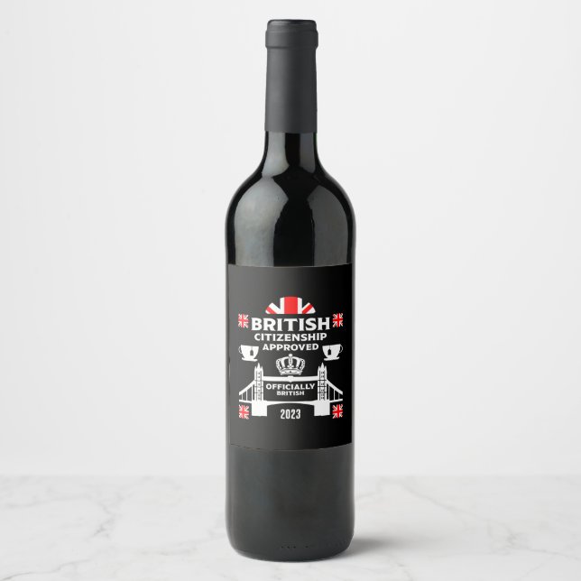 British Citizenship Gifts Wine Label (Front)