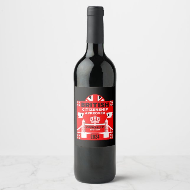 British Citizenship Gifts Wine Label (Front)