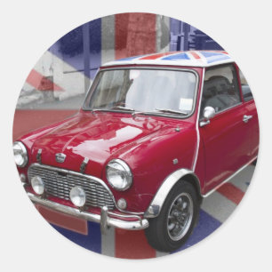 British Classic Mini car Classic Round Sticker