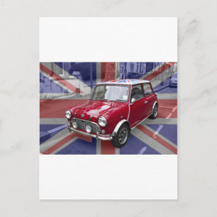 British Classic Mini car Postcard