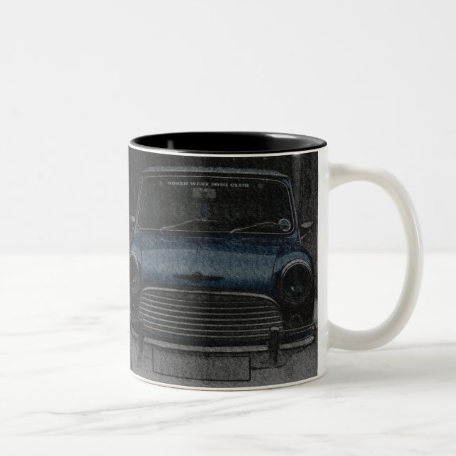 British Classic Mini Cooper Digital Artwork Two-Tone Coffee Mug (Right)