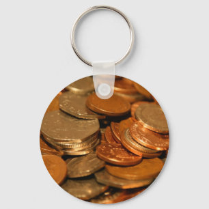 British Coin Money Key Ring
