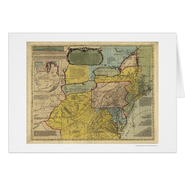 British Colonies America Map - 1771 (Front Horizontal)