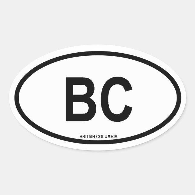 British Columbia "BC" Oval Sticker (Front)