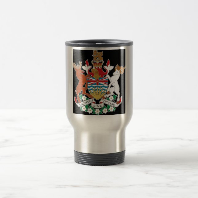 British Columbia (Canada) Coat of Arms Travel Mug (Center)