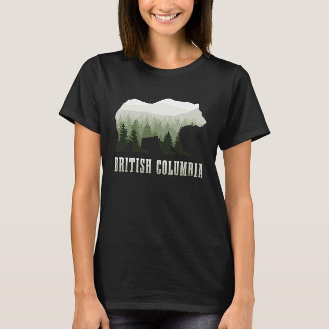 British Columbia Canada Grizzly Bear Canadian Natu T-Shirt (Front)