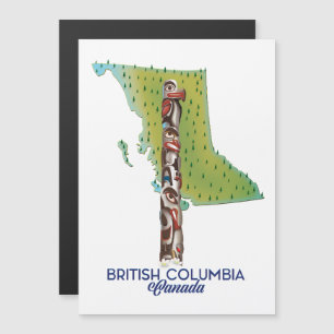 British Columbia Canada map poster.