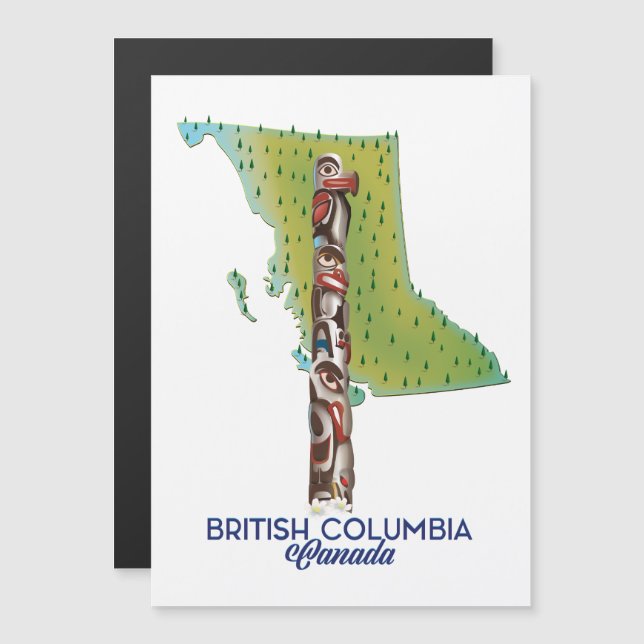 British Columbia Canada map poster. (Front/Back)