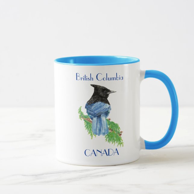 British Columbia Canada Stellar Jay, Bird, Nature Mug (Right)