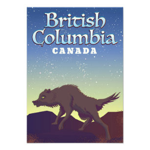 British Columbia Canada Wild Wolf poster