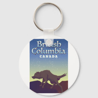 British Columbia Canada Wild Wolf poster Key Ring