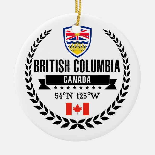 British Columbia Ceramic Tree Decoration (Front)