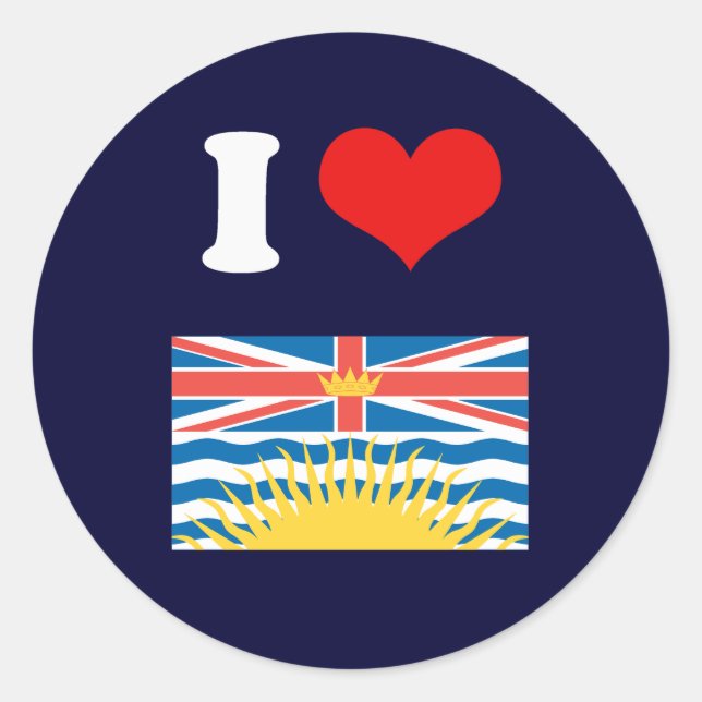 BRITISH COLUMBIA CLASSIC ROUND STICKER (Front)
