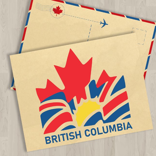 British Columbia Flag Canada Vintage Souvenirs Postcard (Creator Uploaded)