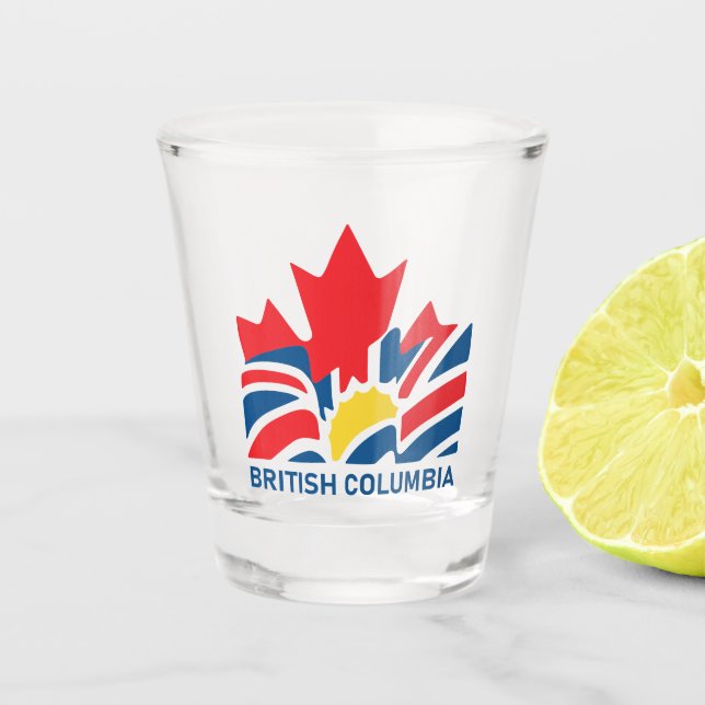 British Columbia Flag Canada Vintage Souvenirs Shot Glass (Front)