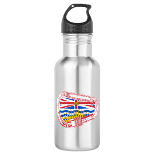 British Columbia Flag Climbing Carabiner 532 Ml Water Bottle