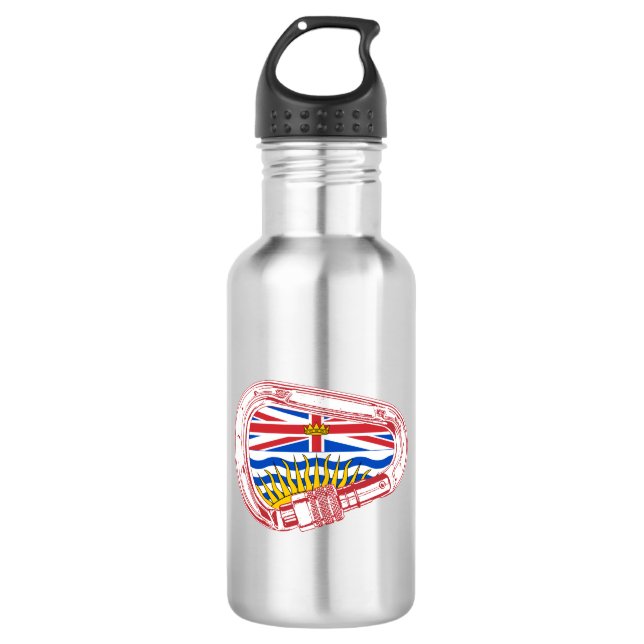 British Columbia Flag Climbing Carabiner 532 Ml Water Bottle (Front)