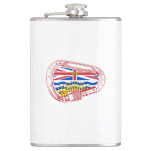 British Columbia Flag Climbing Carabiner Hip Flask
