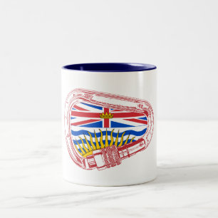 British Columbia Flag Climbing Carabiner Two-Tone Coffee Mug