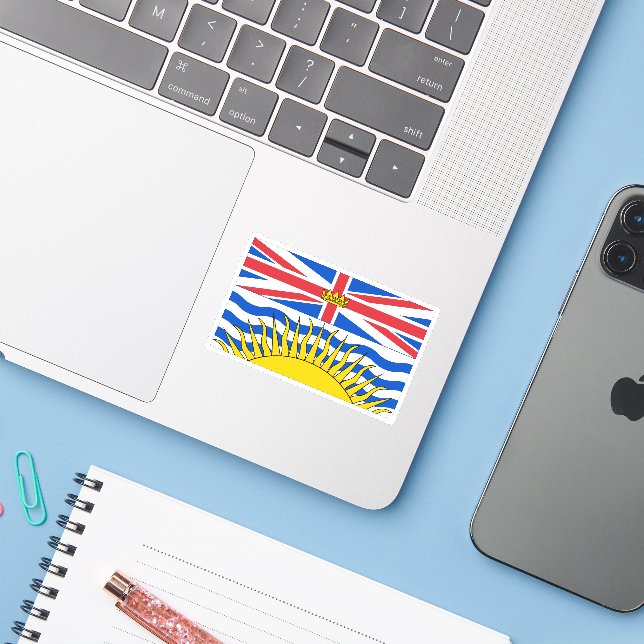 British Columbia Flag Graphic (Laptop w/ iPhone)