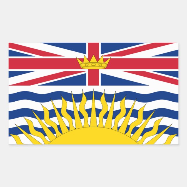 British Columbia Flag Rectangular Sticker (Front)