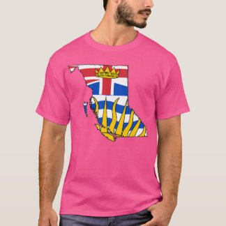 British Columbia Map With British Columbian Flag A T-Shirt