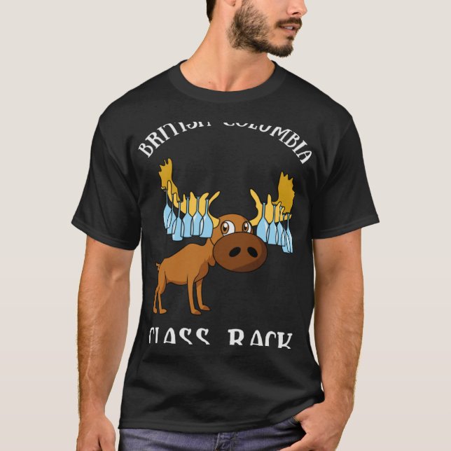 British Columbia Moose Wine Glass Rack for Camper T-Shirt (Front)