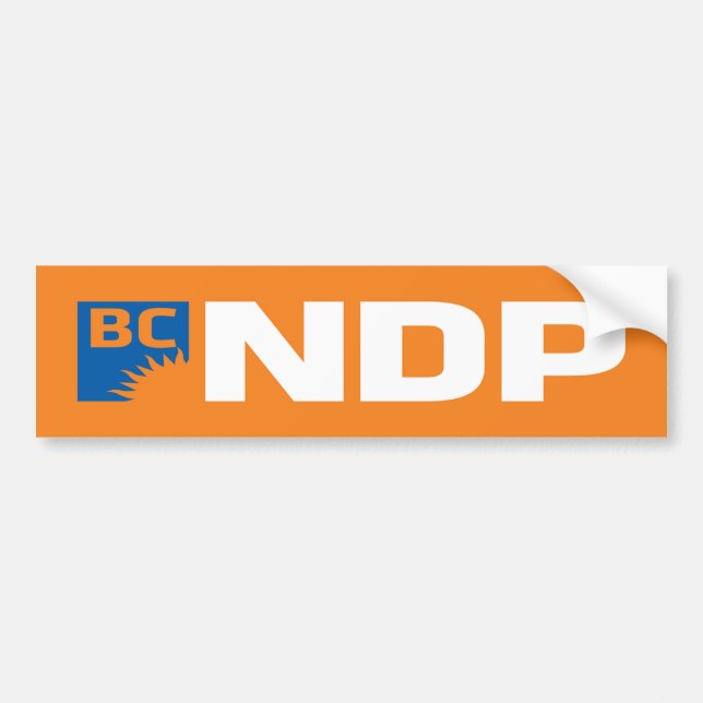 British Columbia NDP Logo Bumper Sticker (Front)