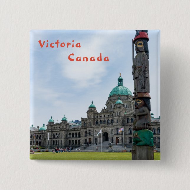 British Columbia Parliament - Victoria, Canada 15 Cm Square Badge (Front)