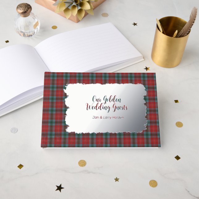 British Columbia Provincial Tartan Golden Wedding Guest Book (Front Open)