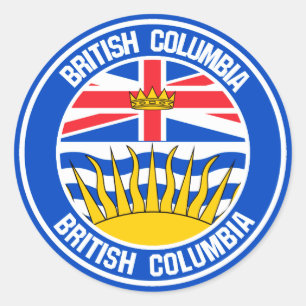 British Columbia Round Emblem Classic Round Sticker